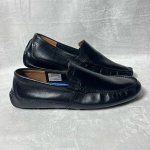 CLARKS Markman Plain Men's Black Leather Slip-On Loafers Moccasins size 13